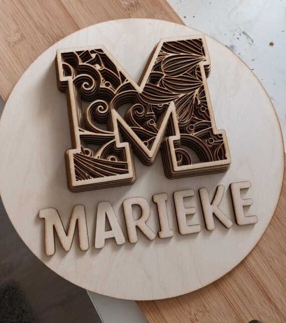 Layered Name Board With 3D Letter Personalised Name Sign Etsy