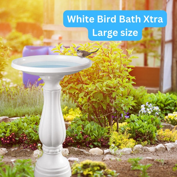 White Bird Bath Xtra Large Size Garden Decor Bird Decor Etsy