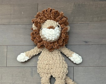 Mini Lion Lovey |  Crochet Lion | Lion Snuggler | Tan and Brown