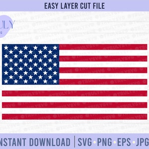 Gemakkelijk laag Amerikaanse vlag SVG, USA vlag SVG, Amerikaanse vlag clipart, Amerikaanse vlag cricut, Amerikaanse vlag silhouet, gelaagde USA vlag SVG, PNG