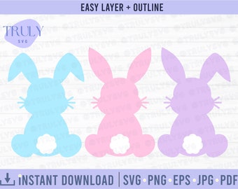 Conejito de Pascua SVG, Pascua SVG, Conejos SVG, conejito de Pascua svg, descarga digital, conejito svg, cricut, conejo svg, forma de conejito, conejo, svg