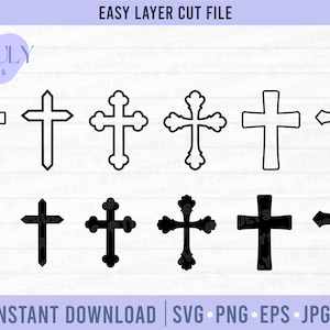 Croix SVG, SVG de croix chrétienne, catholique, silhouette de croix, croix Cricut, croix, fichier de coupe, croix svg Christian Cross Clip Art croix svg