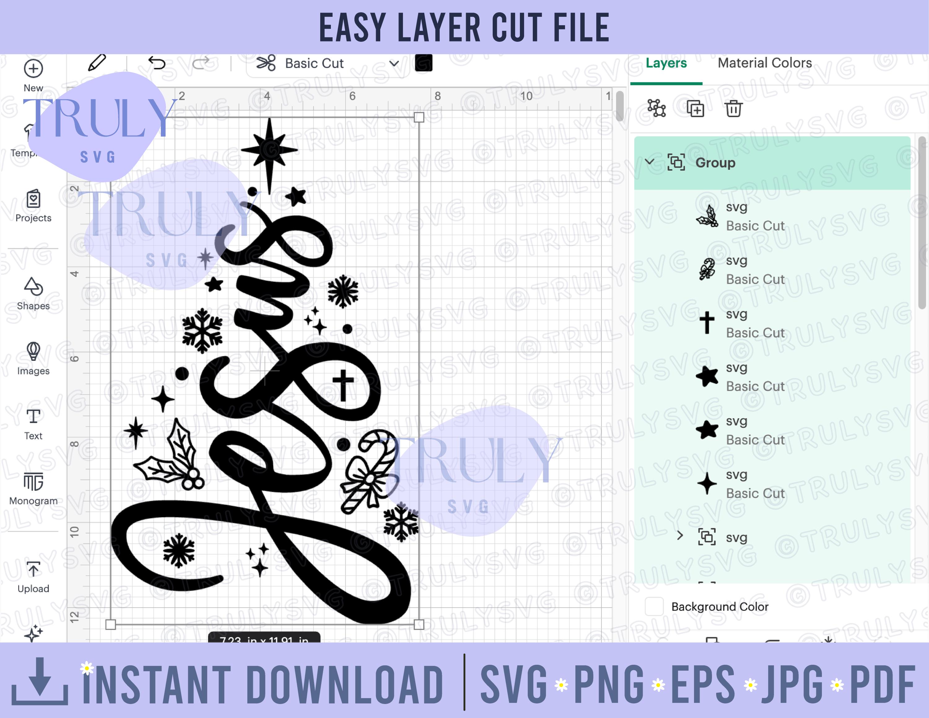 Jesus SVG | Christmas Tree SVG | Christian Christmas SVG Cut File ...