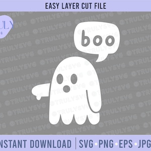 Ghost SVG, Boo Ghost SVG, Thumbs Down SVG, Cute ghost halloween, spooky svg, digital download cricut silhouette cutfile funny Halloween svg