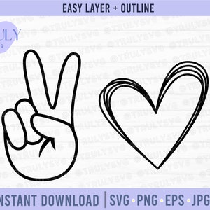 Hand Peace Zeichen SVG, Frieden und Liebe svg, Frieden svg, Liebe svg, Frieden Hand svg, svg-Dateien für Cricut, Peace Zeichen svg, Frieden, Cricut, Clipart