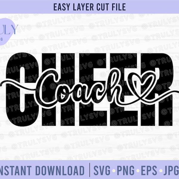Cheer Coach SVG, Cheerleader SVG, Cheer SVG, Cheer Leader svg, cheer coach png, cheer Coach digital download cricut cut file silhouette png