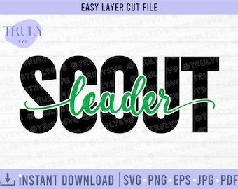 Archivo SVG de líder scout: archivo de corte de camiseta de Girl Scouts (descarga digital)