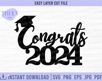 Graduation Cap Svg, Royal Blue Graduation Svg, Senior 2024 Svg Class of ...