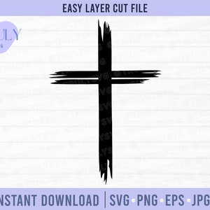 Beunruhigtes Kreuz SVG, christliches Kreuz SVG, katholisch svg, Kreuz cricut, Cross cut Datei, gemaltes Kreuz, künstlerische religiöse SVG, Eisen transfer