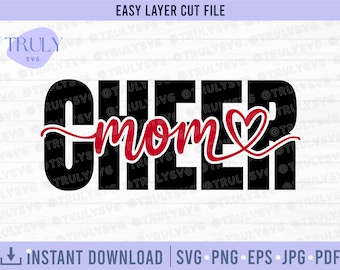 Cheer Mom SVG, Cheerleader SVG, Cheer SVG, Cheer Leader svg, Cheer Mom png, Cheer Mom digital nedladdning Cricut klippfil silhuett digital