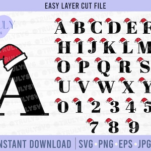 Christmas Alphabet SVG Bundle, A-Z Letters svg png cricut silhouette cameo monogram svg sublimation svg christmas gift name personalization