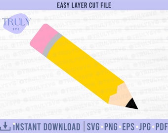 Pencil SVG, Pencil Clip Art, Teacher SVG, school pencil svg, school svg, pencil cut file, pencil vector, back to school cut file, pencil svg