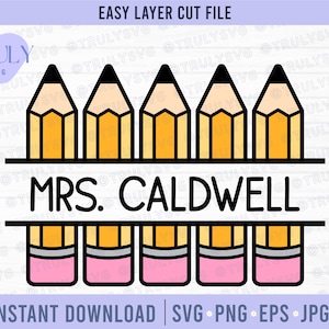 Bleistift SVG, Bleistift Name Rahmen SVG, Lehrer SVG, Schule Bleistift svg, Schule svg, Bleistift geschnitten Datei, Monogramm svg, Bleistift Monogramm svg, svg