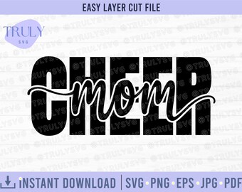 Cheer Mom SVG, Cheerleader SVG, Cheer SVG, Cheer Leader svg, Cheer Mom png, Cheer Mom digital nedladdning Cricut klippfil silhuett digital