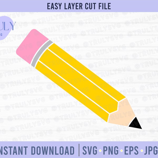 Pencil SVG, Pencil Clip Art, Teacher SVG, school pencil svg, school svg, pencil cut file, pencil vector, back to school cut file, pencil svg