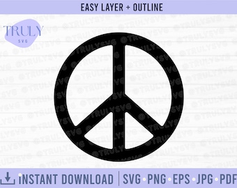 Peace svg, peace symbol svg, peace symbol, digital download, png eps, love peace svg, peace and love svg, svg files for cricut, peace design