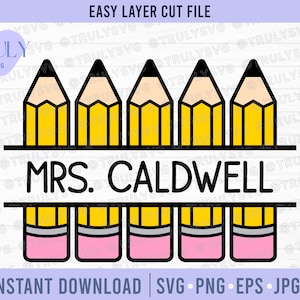 Bleistift SVG, Bleistift Name Rahmen SVG, Lehrer SVG, Schule Bleistift svg, Schule svg, Bleistift geschnitten Datei, Monogramm svg, Bleistift Monogramm svg, svg