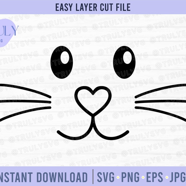 Hase Gesicht SVG, Ostern SVG, Osterhase SVG, Osterhase Gesicht svg, Hase, Hase, Hasengesicht, Ostern Design, digitaler Download, Cricut, Schleife