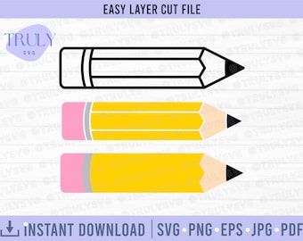 Pencil SVG, Pencil Clip Art, Teacher SVG, school pencil svg, school svg, pencil cut file, pencil vector, back to school cut file, pencil svg