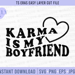 Karma ist mein Freund Herzen SVG, Karma ist mein Freund Groovy Text, Mitternacht Mond svg, Karma Mitternacht svg geschnitten Datei Cricut, Silhouette png