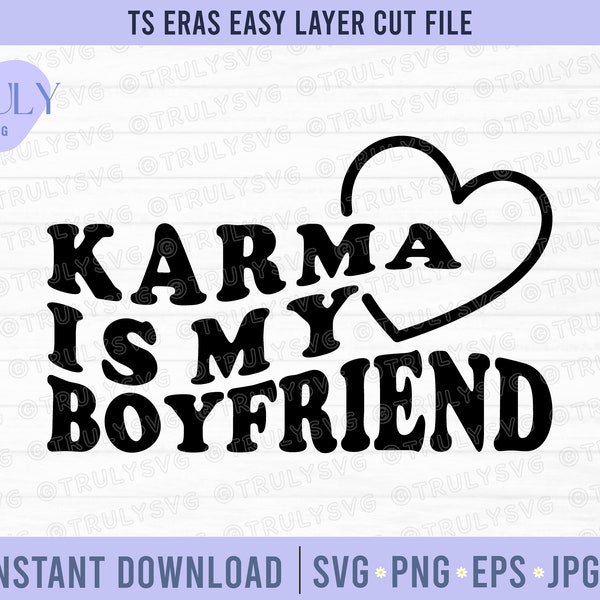 Karma is My Boyfriend hearts SVG, Karma is my Boyfriend Groovy Text, midnights moon svg, karma midnights svg cut file cricut, silhouette png