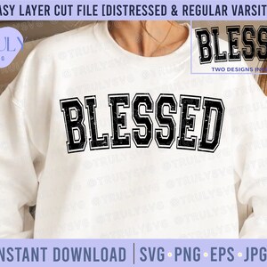 blessed SVG, blessed Varsity SVG, Fall SVG, varsity, fall sublimation, retro svg, thanksgiving svg grunge distressed digital download fall