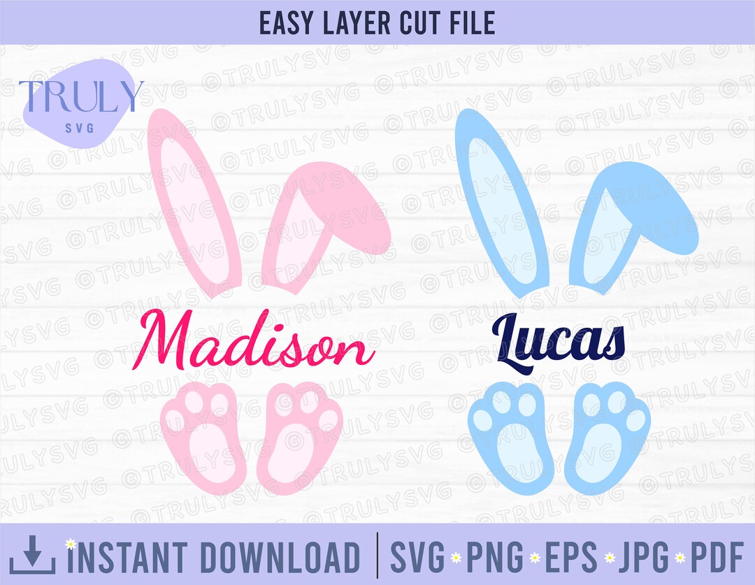 Bunny Split SVG, Bunny Name Frame SVG, Easter SVG, Bunny Ears Svg Bunny ...