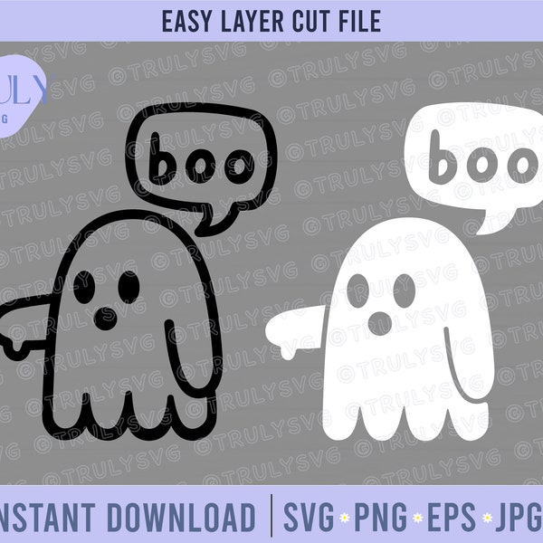 Ghost SVG, Boo Ghost SVG, Thumbs Down SVG, Cute ghost halloween, spooky svg, digital download cricut silhouette cutfile funny Halloween svg