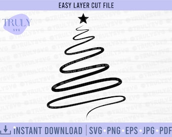 Weihnachtsbaum SVG, Weihnachtsbaum Swirl SVG, Weihnachtsbaum SVG EPS png ClipArt Cricut geschnitten Datei Cricut Aufbügeln, Winter svg, Kiefer svg