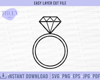 Wedding Ring SVG, Diamond Ring SVG, Proposal SVG, wedding svg, engagement ring svg, clipart, silhouette, cricut, png, cutfile, wedding rings