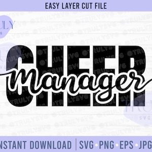Cheer Manager SVG, Cheerleader SVG, Cheer SVG, cheerleader png, download digital cricut cutfile arquivo de corte de silhueta Cheerleader shirt design