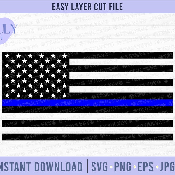 Thin Blue Line Svg - Etsy
