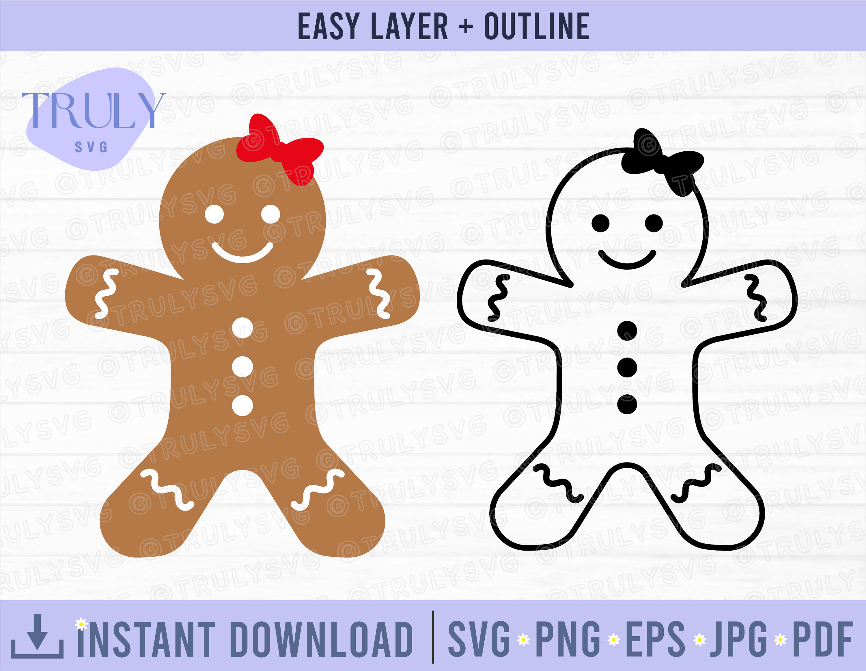 Gingerbread Man SVG Gingerbread Girl SVG Gingerbread SVG Etsy