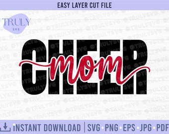 Cheer Mom SVG, Cheerleader SVG, Cheer SVG, Cheer Leader svg, Cheer Mom png, Cheer Mom digital nedladdning Cricut klippfil silhuett digital