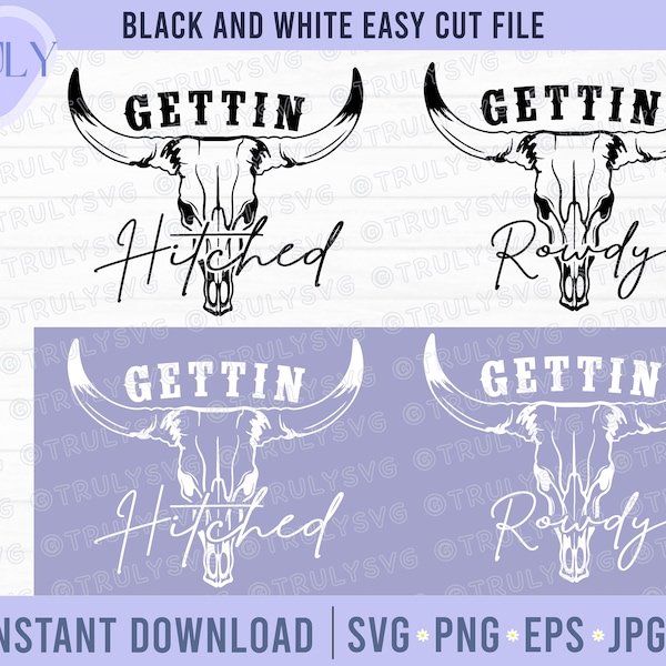 Getting Hitched SVG, Getting Rowdy SVG, Bachelorette SVG, Bridesmaid, bachelorette party, Nash Bash svg, bridal party png design eps clipart