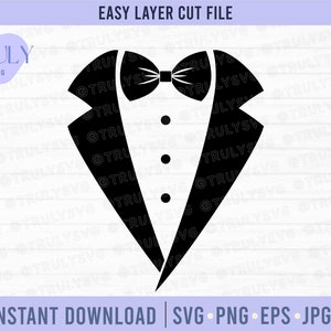 Smoking in formato SVG, matrimonio in formato SVG, sposo in formato SVG, cravatta in formato SVG, giacca e cravatta in formato SVG, papillon da smoking, papillon in formato SVG sposo SVG sposo Papillon cricut sagoma