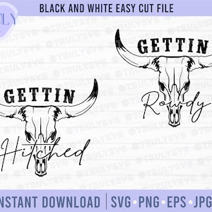 Getting Hitched SVG, Getting Rowdy SVG, Bachelorette SVG, Bridesmaid, bachelorette party, Nash Bash svg, bridal party png design eps clipart