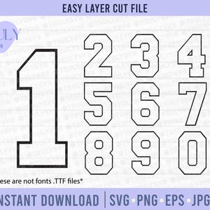 Varsity Numbers SVG: Sports Monogram Cut Files (Digital Download)