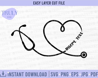 Infermiera in formato SVG, Dottore in formato SVG, stetoscopio cardiaco in formato SVG, stetoscopio in formato SVG, Essential Worker in formato SVG, file di taglio dell'infermiera, camicia da infermiera, Cricut Silhouette SVG PNG