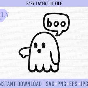 Ghost SVG, Boo Ghost SVG, Thumbs Down SVG, Cute ghost halloween, spooky svg, digital download cricut silhouette cutfile funny Halloween svg