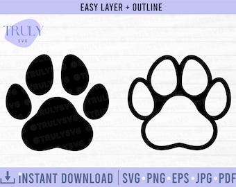 Paw Print SVG, Dog Paw Print SVG, Cat Paws SVG, Dierenpoten svg, poot svg, png, jpg, digitale download, cricut, sticker, vinyl, symbool pootafdruk