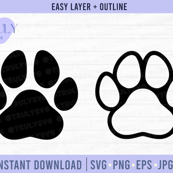 Paw Print SVG, Dog Paw Print SVG, Cat Paws SVG, Animal paws svg, paw svg, png, jpg, digital download, cricut, decal, vinyl, symbol paw print