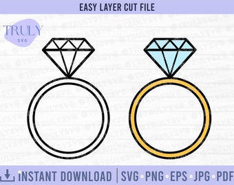 Wedding Ring SVG, Diamond Ring SVG, Proposal SVG, wedding svg, engagement ring svg, clipart, silhouette, cricut, png, cutfile, wedding rings