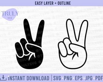 Hand Peace Sign SVG, peace svg, peace hand svg, peace and love svg, svg files for cricut, clipart, svg, cricut svg, peace symbol svg, png