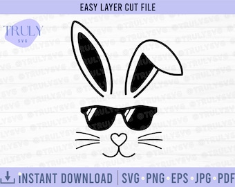 Bunny Face SVG, Easter SVG, Easter Bunny SVG, Easter Bunny Face svg, Bunny, rabbit, bunny face, easter design, digital download, cricut, bow