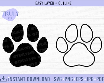 Paw Print SVG, Dog Paw Print SVG, Cat Paws SVG, Animal paws svg, paw svg, png, jpg, digital download, cricut, decal, vinyl, symbol paw print