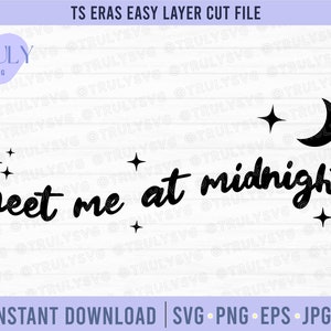 Eras Sparkle SVG, rencontrez-moi à minuit lune SVG, Groovy Font, minuit lune svg, fichier coupé, Stars svg Sparkles svg cricut silhouette, étoiles