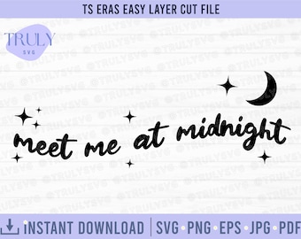 Eras Sparkle SVG, meet me at Mitternacht Mond SVG, Groovy Schriftart, Mitternacht Mond svg, geschnitten Datei, Sterne svg Sparkles svg Cricut Silhouette, Sterne
