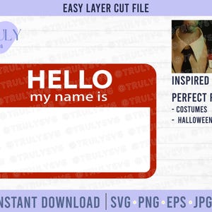 Hallo mein Name ist Bob SVG, Hallo mein Name ist Namensschild SVG, Namensschild svg, Hallo mein Name ist digitaler Download, Cricut, Kostüm, Halloween, Käfer