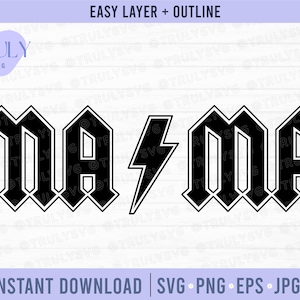 Mamá y Mini SVG, Mamá y mini paquete svg, sublimación, mamá y yo, rock and roll mamá svg, rocker mamá svg, acdc mamá y mini, mini svg